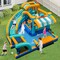 Multi-Colored Ice Cream Themed Inflatable Bounce House with Water Slide, Jumping Area, Climbing Wall, Splash Pool, Basketball & Football Games – Outdoor Kids Water Slide Playhouse for Ages 3-12